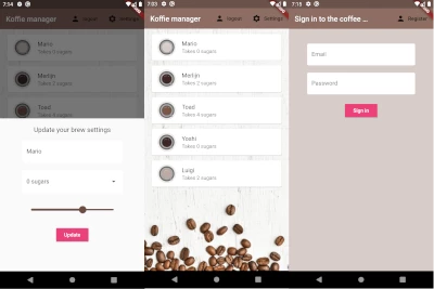 De koffie manager app